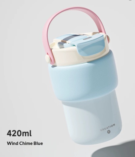 Thermal Mug Cold-preserving Travel-friendly With A Ceramic Inner Liner And A Straw