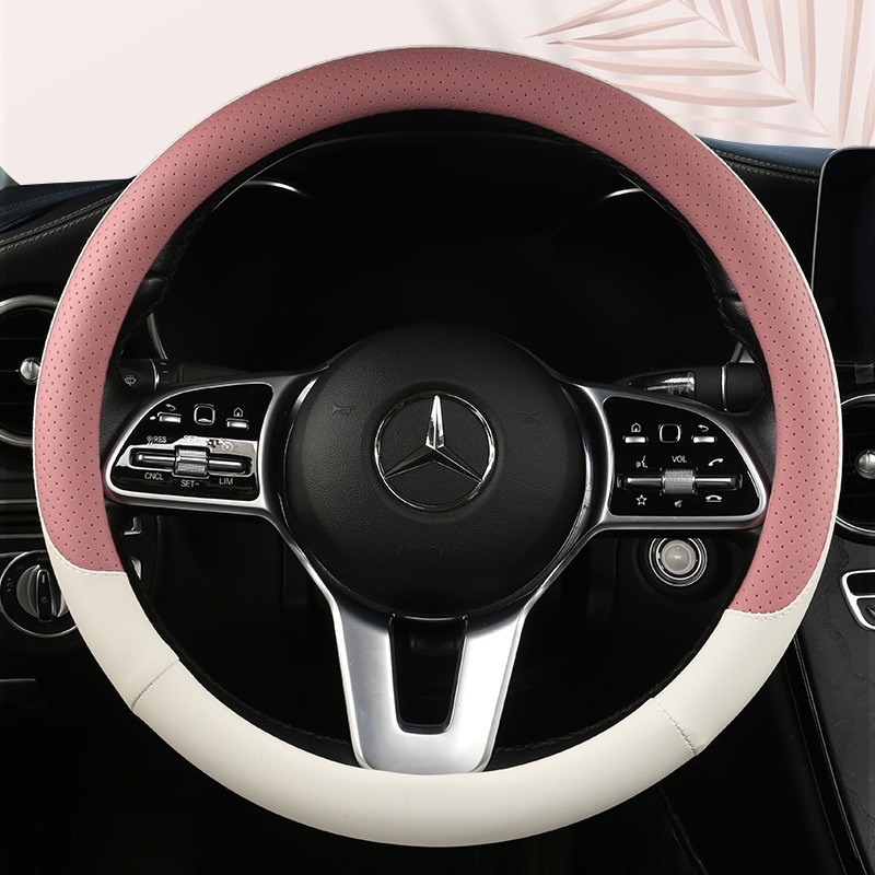 Non-slip Breathable Leather Car Steering Wheel Cover