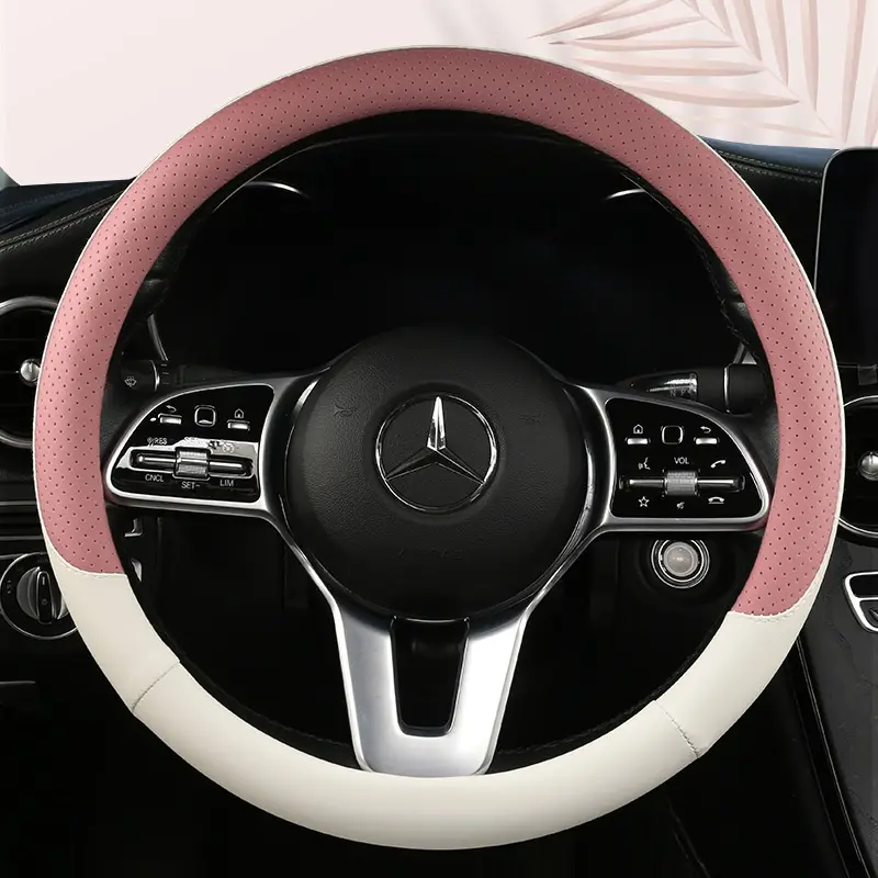 Non-slip Breathable Leather Car Steering Wheel Cover