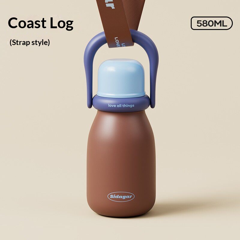 Portable Handle Insulated Water Bottle With Straw