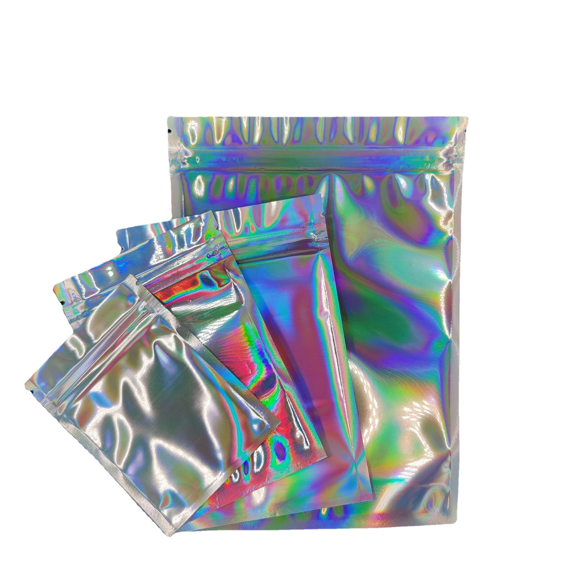 Holographic Rainbow Film Sealed Bag Earrings Ring Jewelry Small Bag Mobile Phone Case Laser Ziplock Bag Jewelry Packaging Bag 3