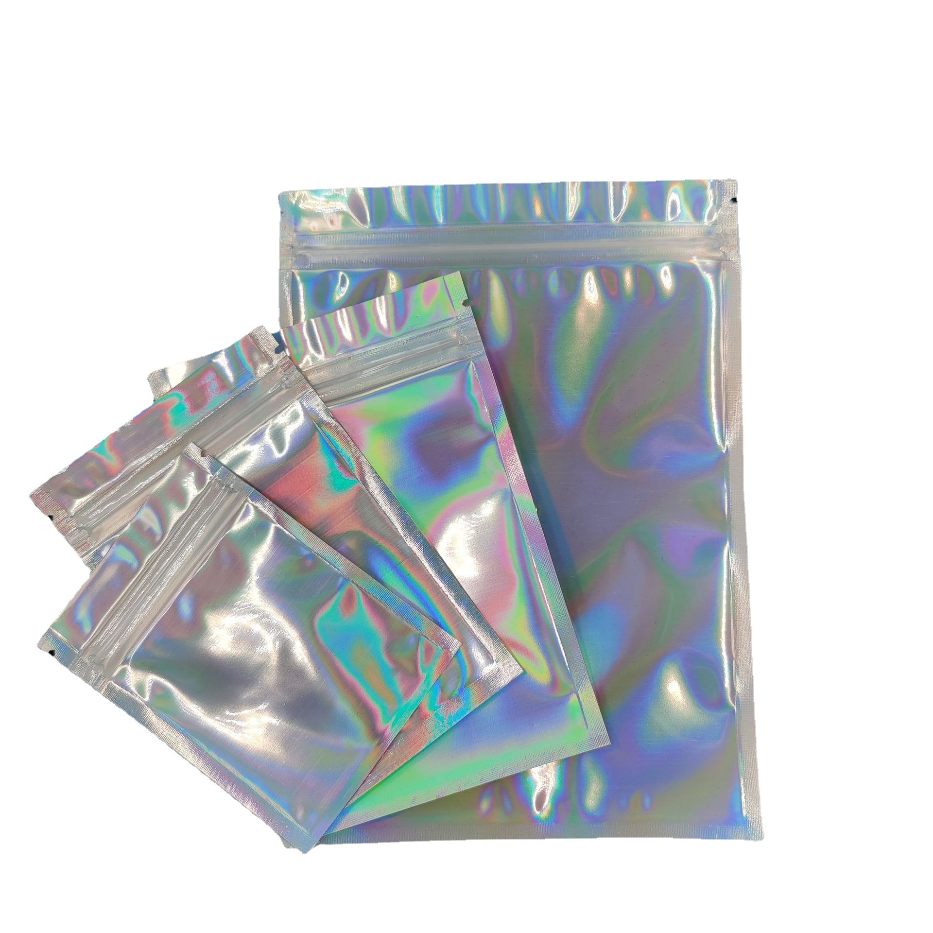 Holographic Rainbow Film Sealed Bag Earrings Ring Jewelry Small Bag Mobile Phone Case Laser Ziplock Bag Jewelry Packaging Bag 2