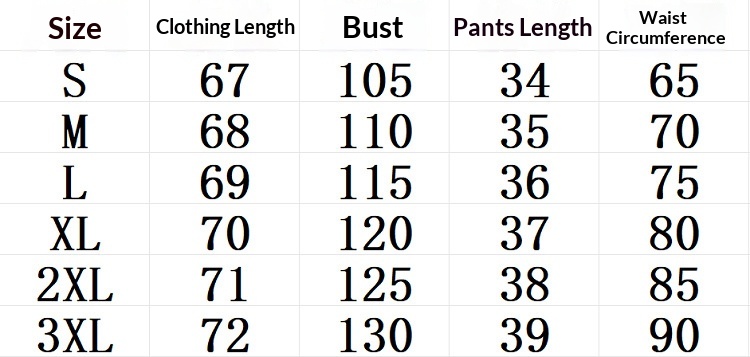 US size chart for women's cotton linen shirt and shorts set – bust waist hips measurements