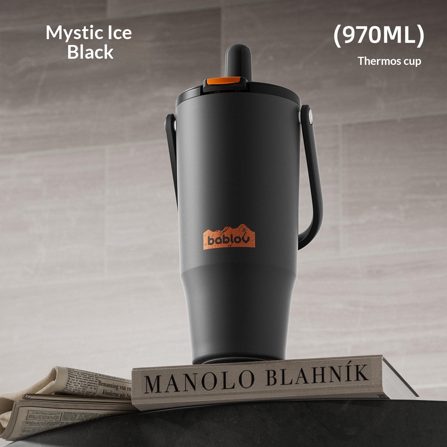 Large-capacity Insulated Stainless Steel Portable Straw Water Bottle