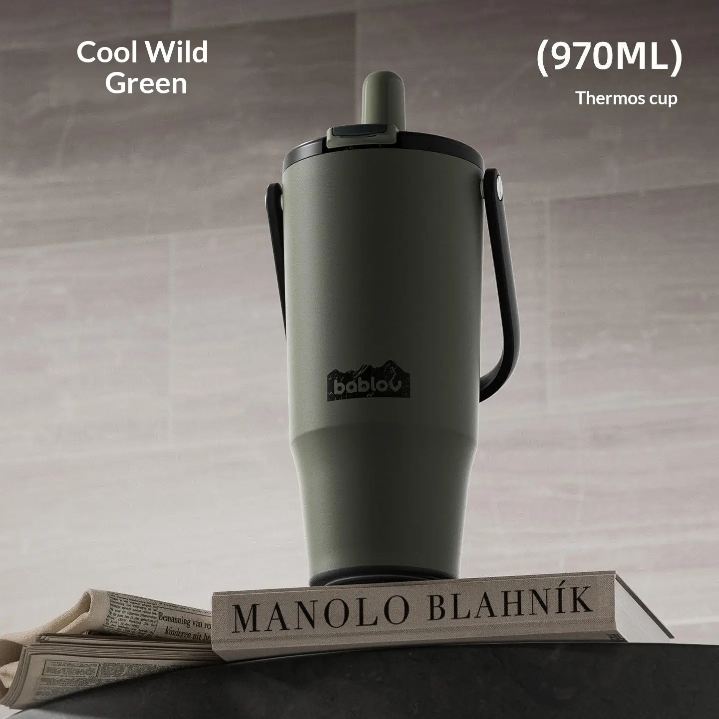 Large-capacity Insulated Stainless Steel Portable Straw Water Bottle