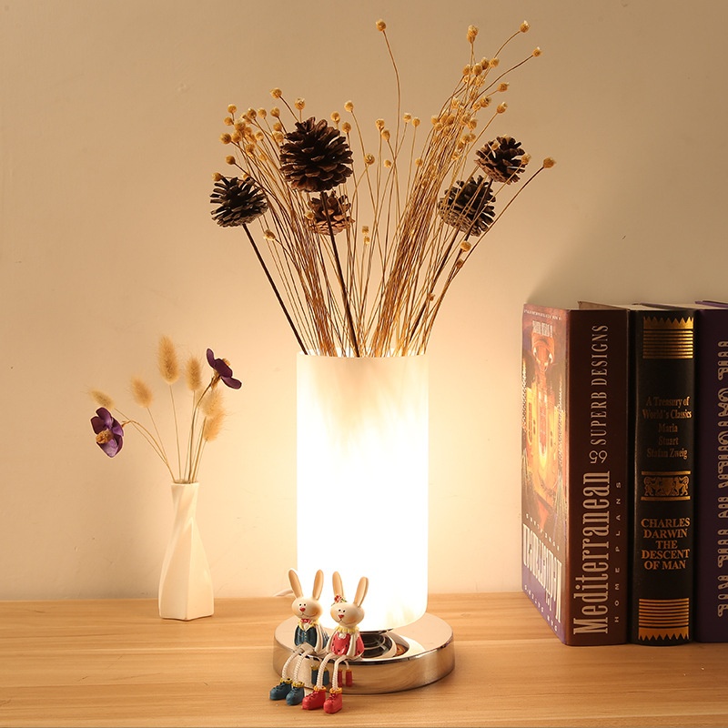 Cylinder Glass LED Desk Lamp, 5 W Button Switch Cylinder Glass LED Desk Lamp, 5 W Button Switch