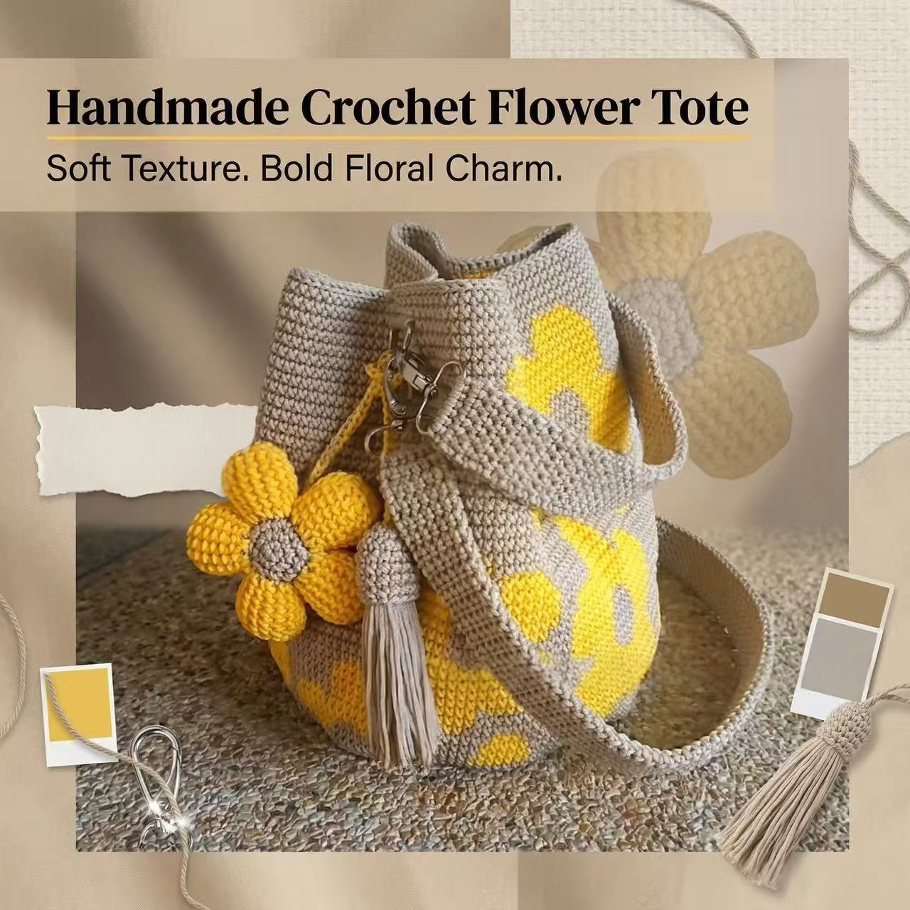 Hand-Crocheted Flower Tote Bag For Women 20 7259101d 28ff 471b ac00 5c42d3987b59