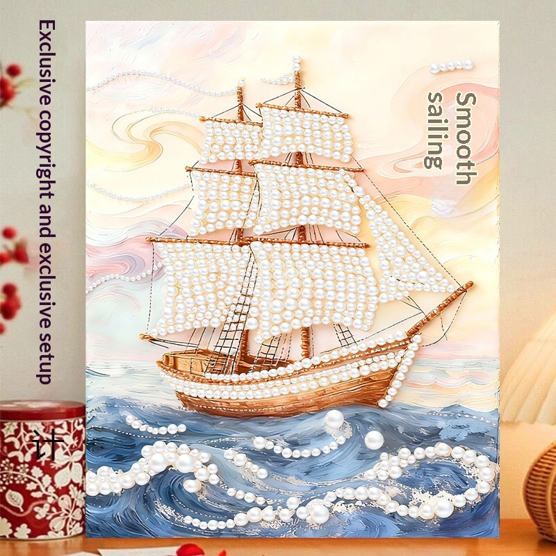 New DIY Pearl Painting Landscape & Floral Series Handmade Self-Adhesive Diamond Art