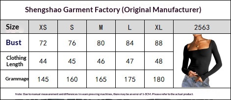 US size chart for women's square neck milk silk crop top – bust waist measurements
