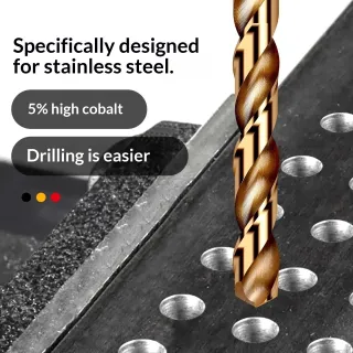 Stainless Steel Dedicated Drilling Full-Flute Drill Bit Set For Electric Drills