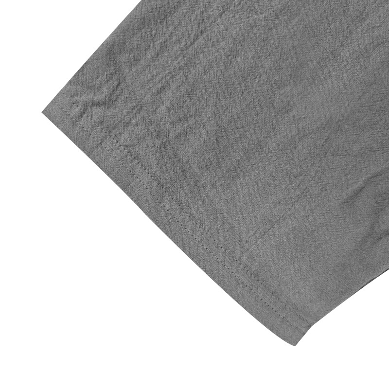 Linen Mens Short-sleeve Lightweight Loose-fitting Hooded T-shirt