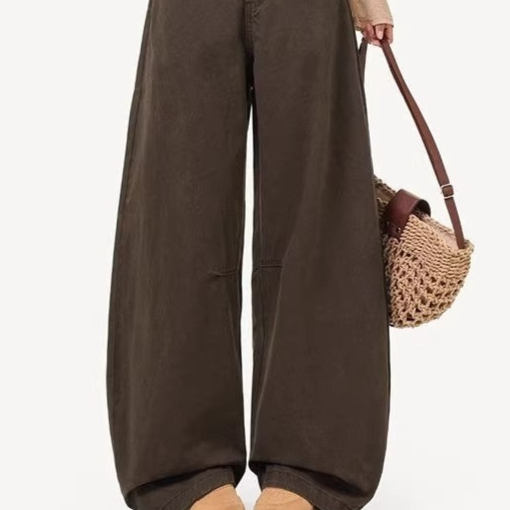 Coffee-Colored Cropped Jeans For Women 2026 New Style