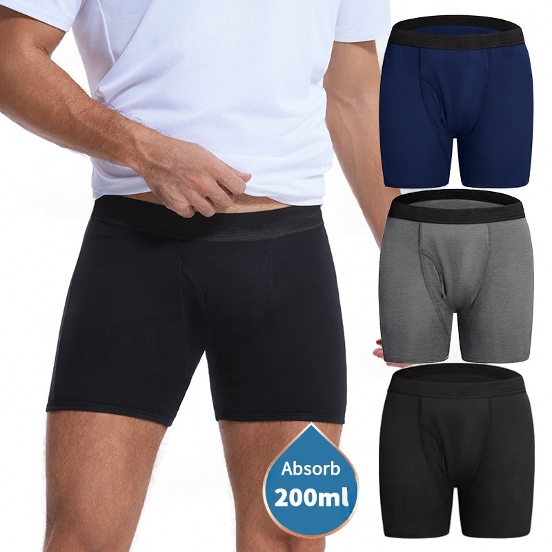 Mens 200ml Absorbent Incontinence Briefs With Four-Layer Leak-Proof Protection