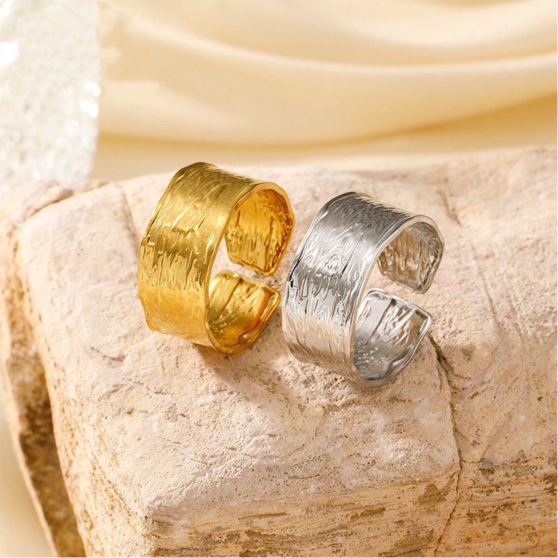 Geometric Titanium Steel Adjustable Stainless Steel Fashion Irregular Line Ring
