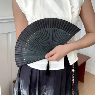 Chinese-style Black-bone All-bamboo Folding Fan