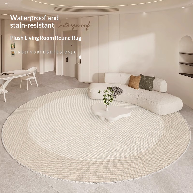 Round Rug, High-End Look Living Room Sofa And Coffee Table Mat