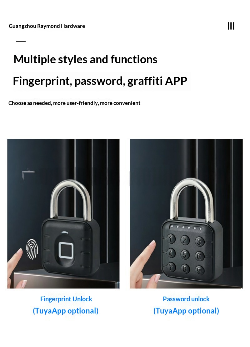 Smart Fingerprint Padlock Electronic Outdoor Rust-Proof Padlock 3