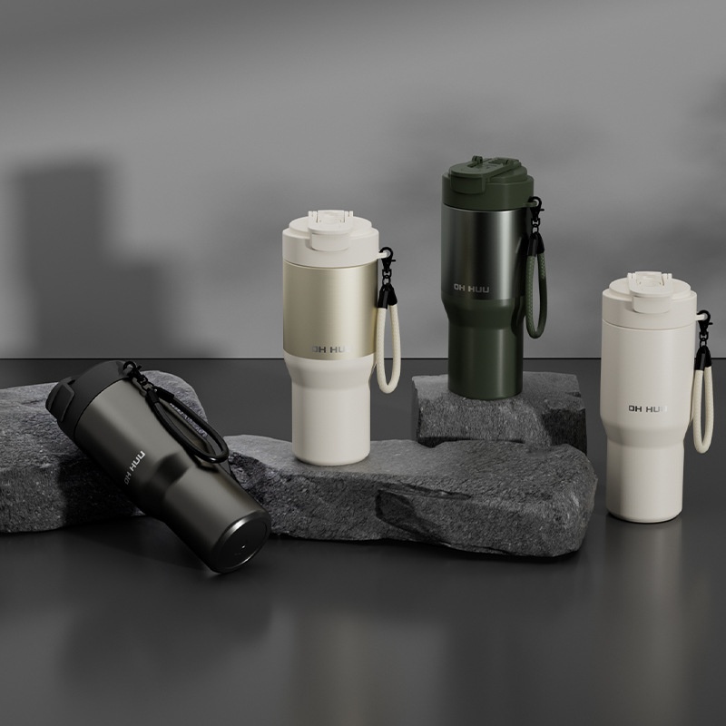 Car-mounted Double-straw Thermos Mug For Men And Women