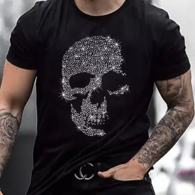 Fashionable Printed Short-Sleeve Men's Top