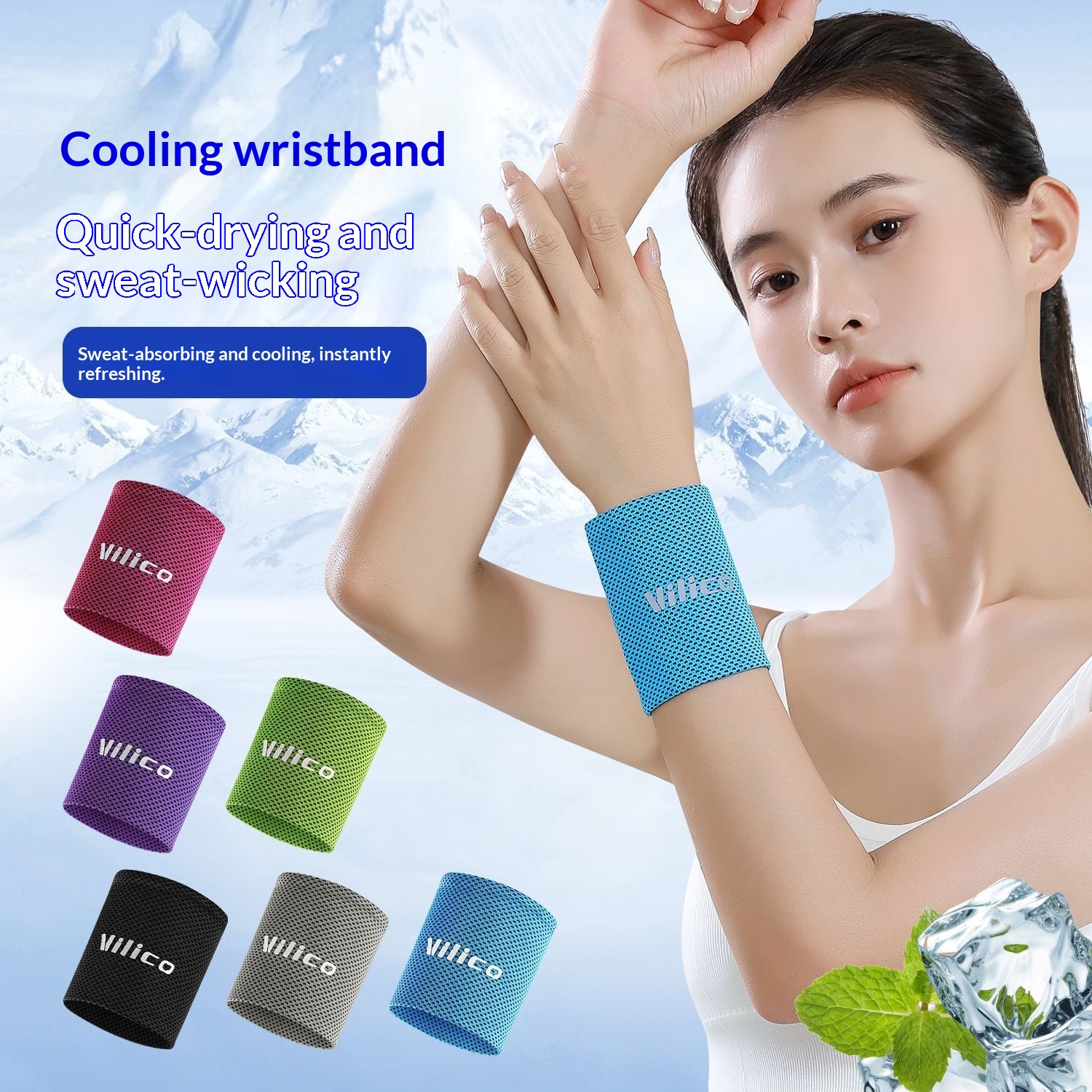 Sweat-absorbing Cooling Non-slip Breathable Sweat-wiping Wristband