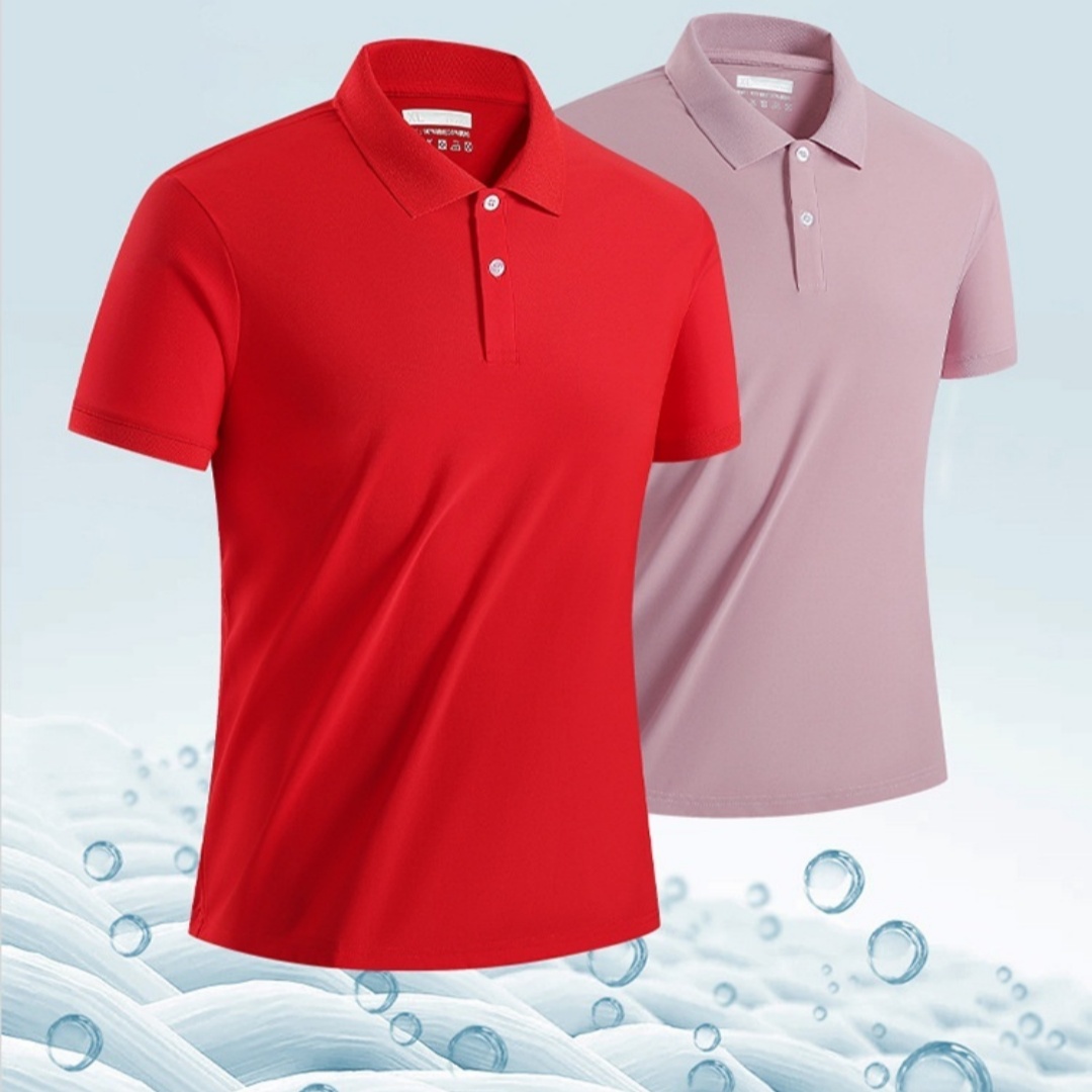Spring Summer Quick-Dry Breathable Outdoor Sports Ice-Feel Pique Polo Shirt For Men