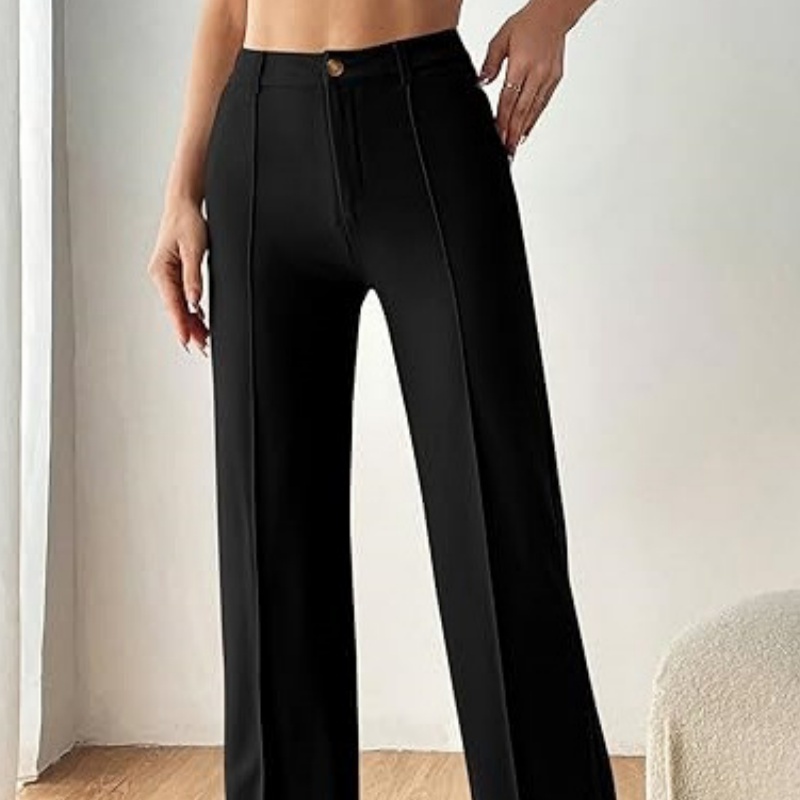 Women's Stretchy Loose-Fit Wide-Leg Casual Pants