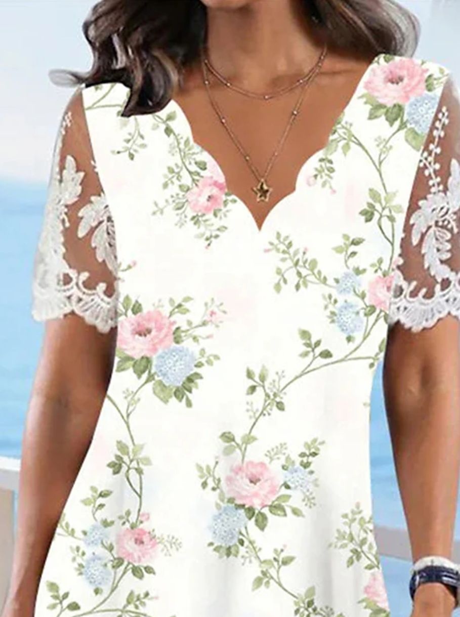 Women's Lace Floral Dress – styled with heels for an elegant look