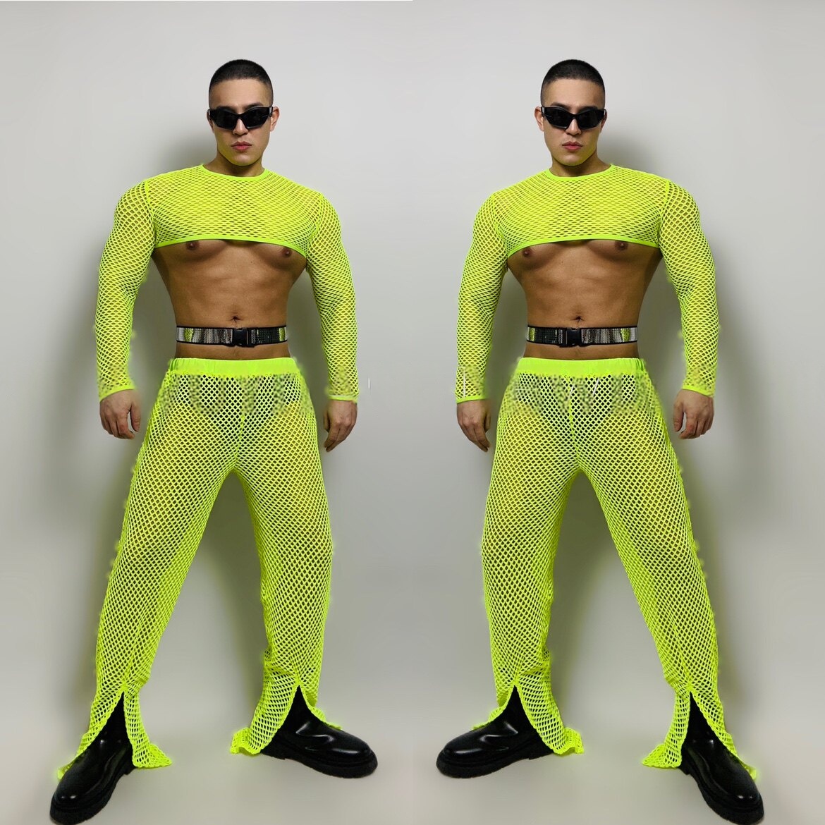 Fluorescent Green Mesh Jazz Set