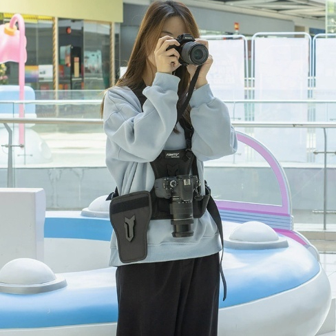 Dual-camera Strap-mounted DSLR And Mirrorless Camera Photography Dual-shoulder Bag