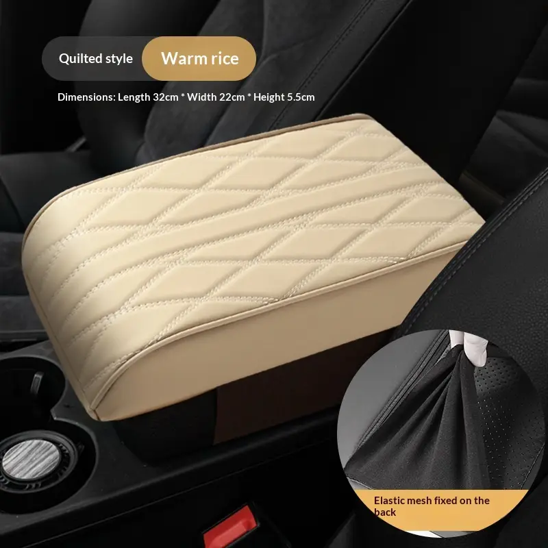 Car Memory Foam Armrest Box Pad Riser Creative Leather Widened & Thickened Center Console Universal Car Armrest Mat
