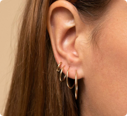 Women's European And American Style Stainless Steel Hoop Earrings With Titanium Steel