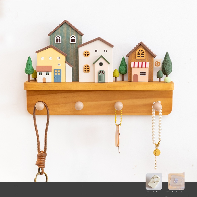 Wooden Key Hook Wall Shelf, picture 3 of 3