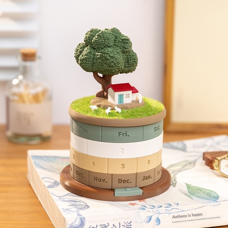 Calendar, perpetual calendar, decorative desk organizer