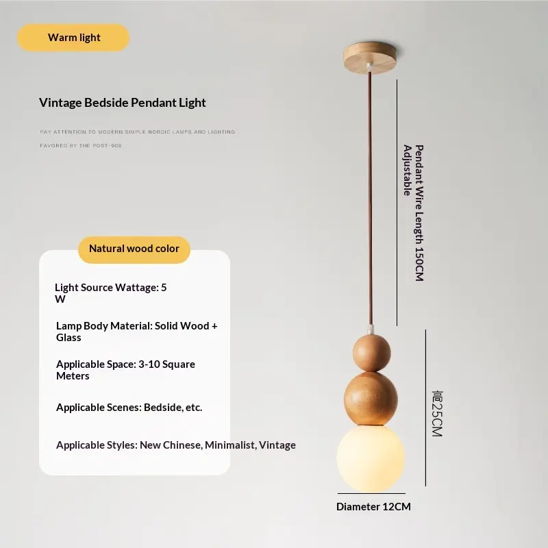 Wabi-sabi-style Guesthouse Single-head Long-string Pendant Light