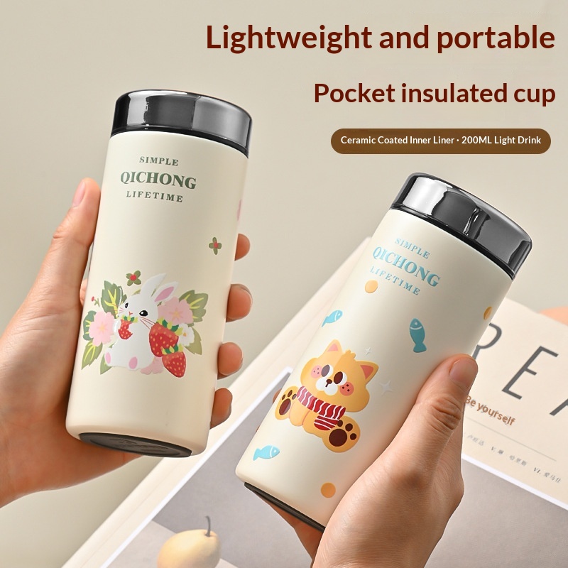 Portable Mini Ceramic-Inside Insulated Cup