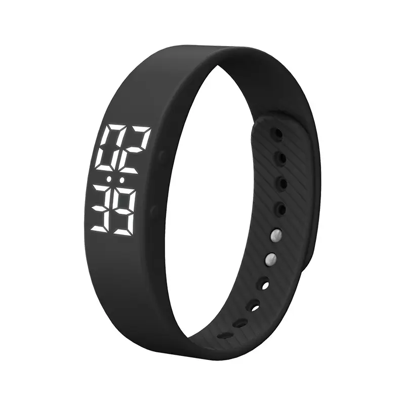 Fitness Smart Bracelet Waterproof Pedometer LED Watch Vibration Alarm Student Childrens Electronic Watch T5S