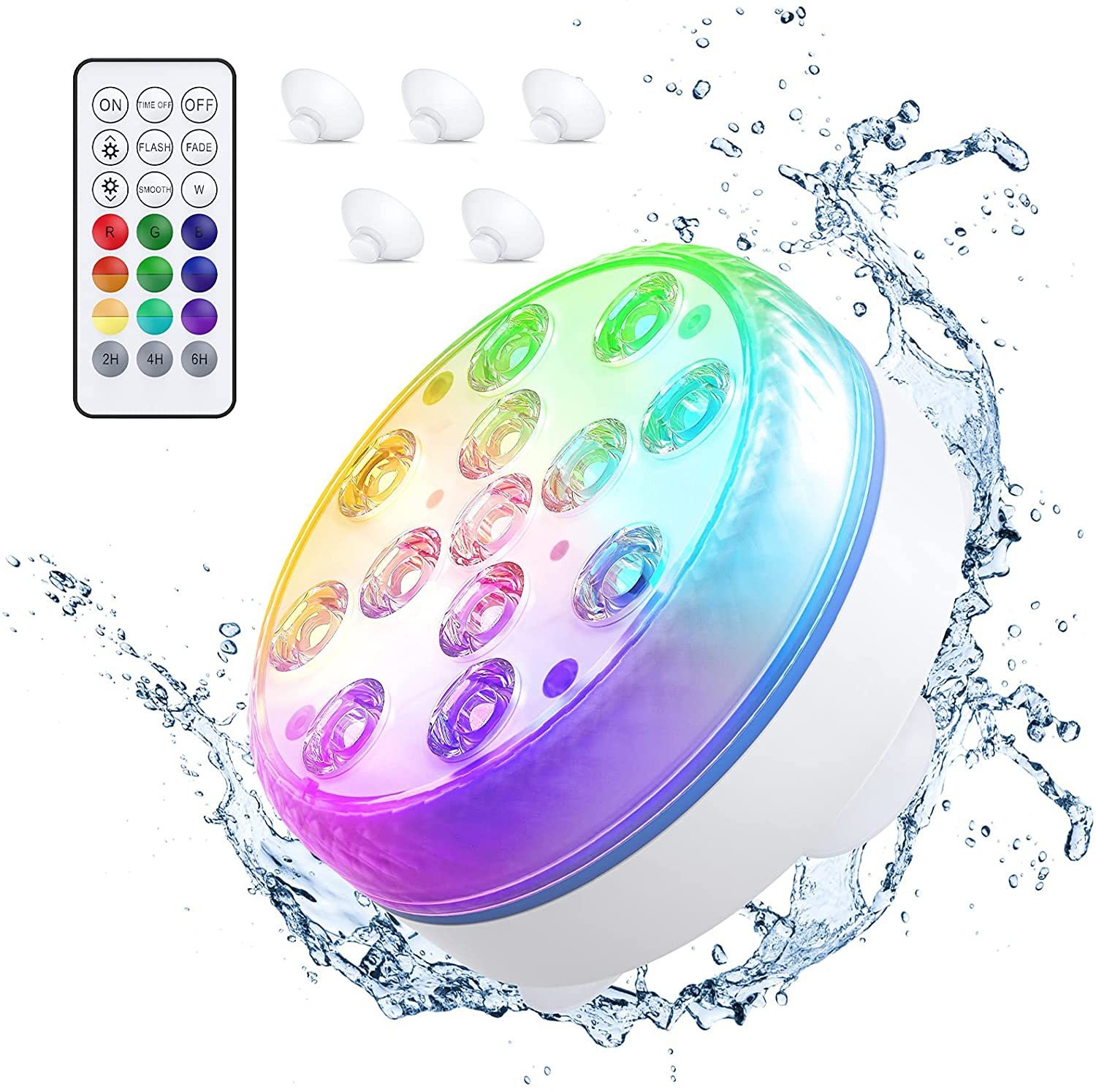 7cm Remote-Controlled 16-Color LED Pool Light For Diving