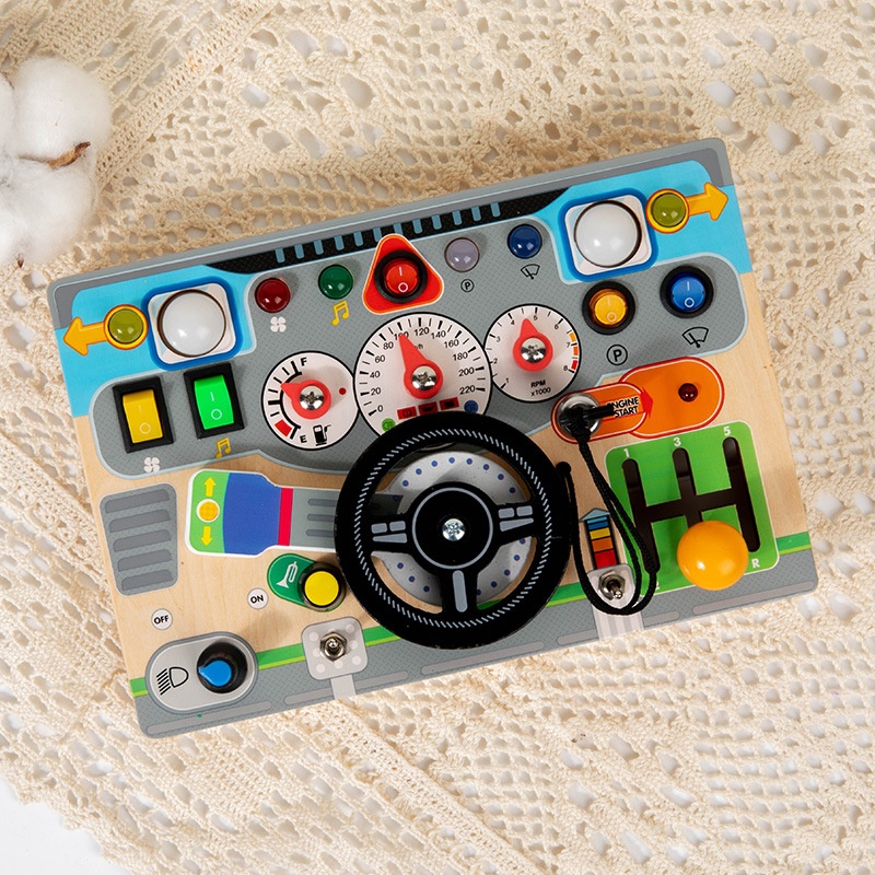 Simulation Steering Wheel LED Light Busy Board Educational Toy