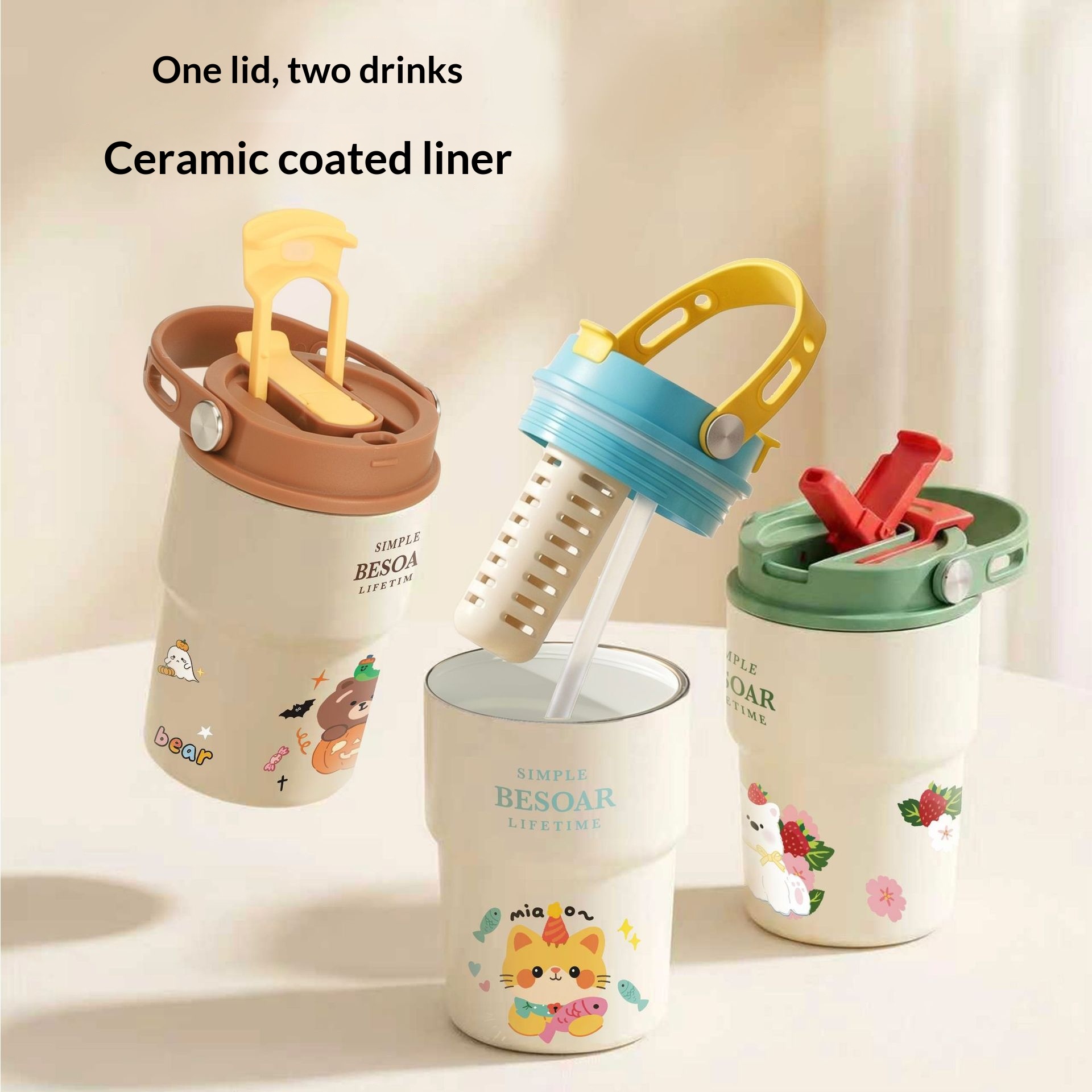 Ceramic-Inner Double-Drink Insulated Coffee Mug — foto 3