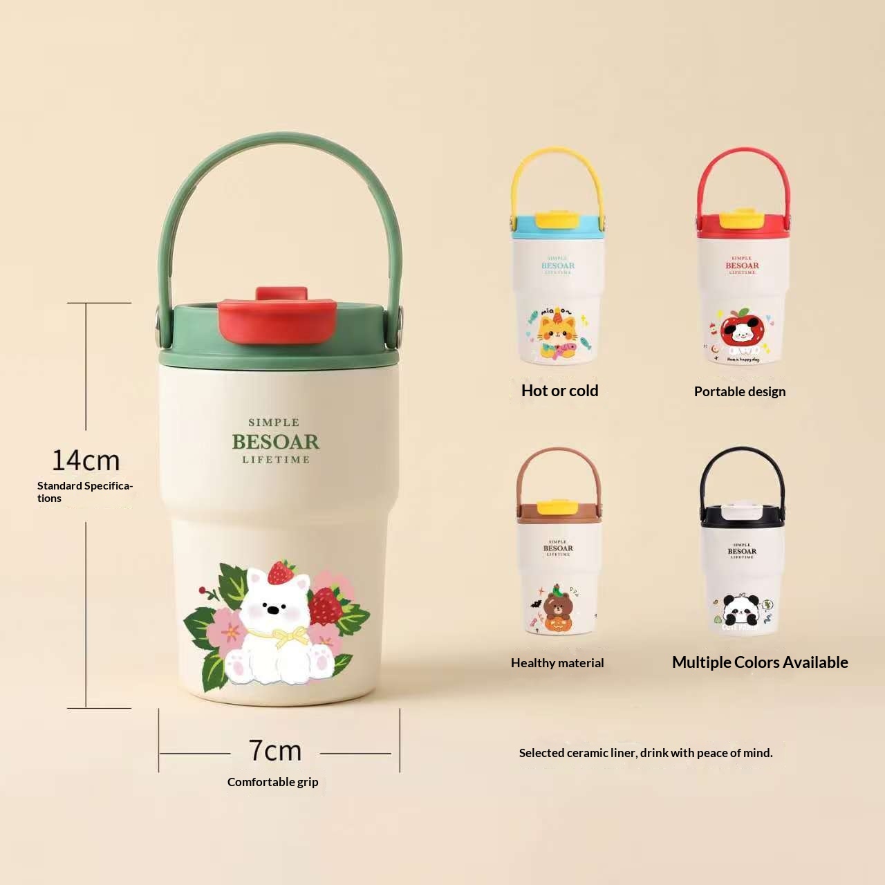 Ceramic-Inner Double-Drink Insulated Coffee Mug — foto 7