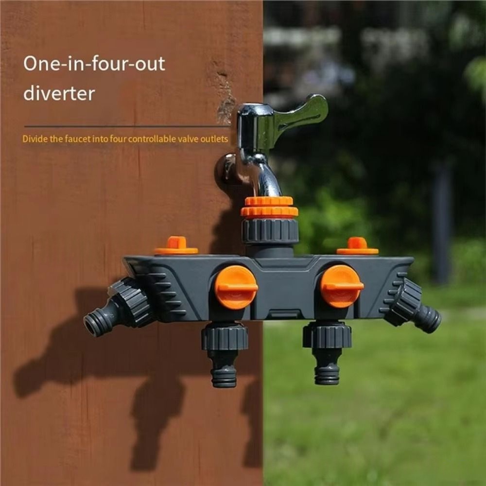 Garden Watering Faucet Four-Way Hose Splitter