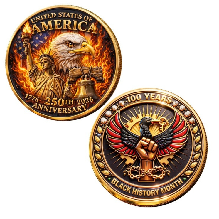 Black Crow Black Power Fist Commemorative Coin