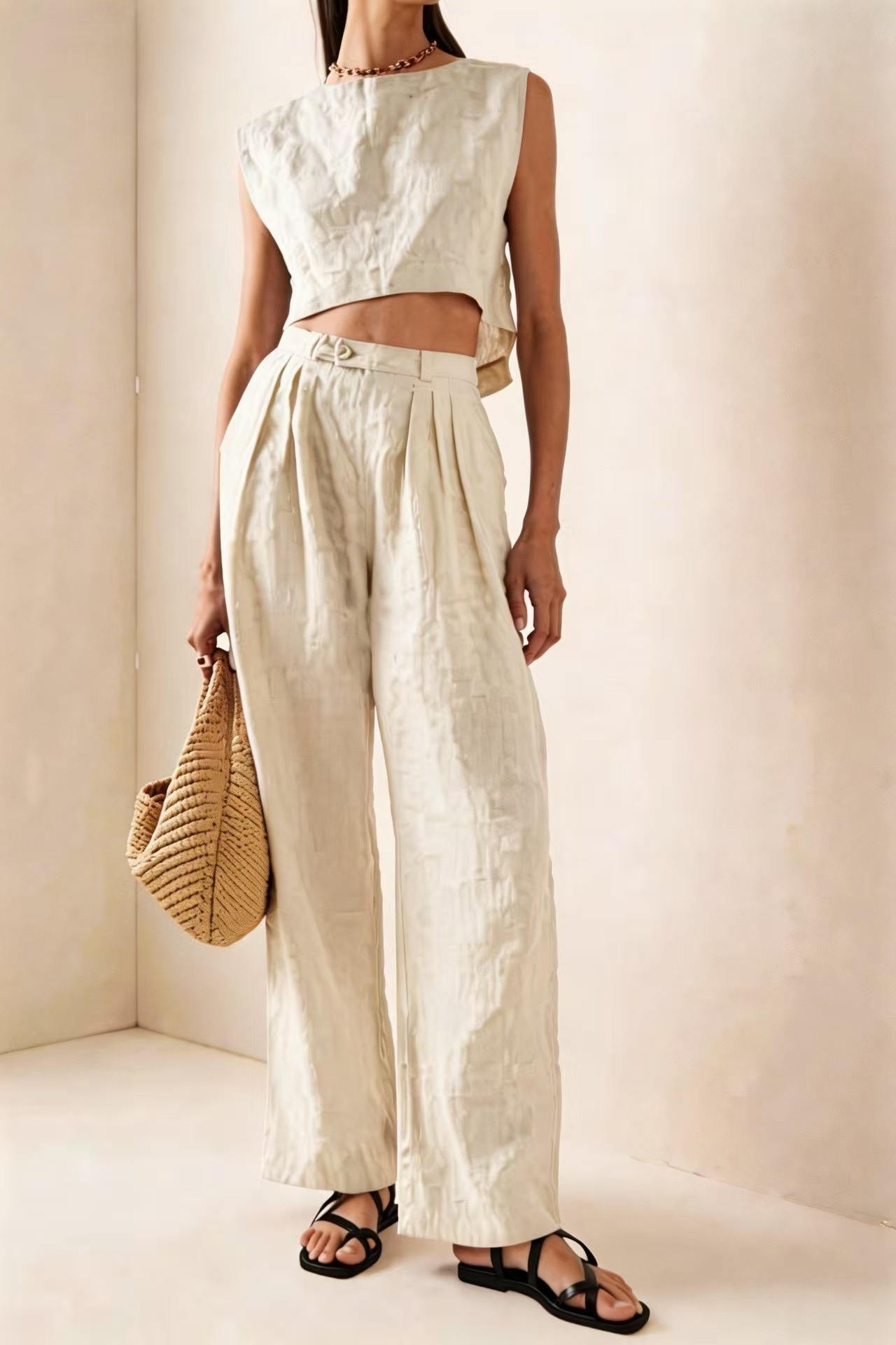 Women's Loose Casual Two-Piece Set – matching top and pants street style