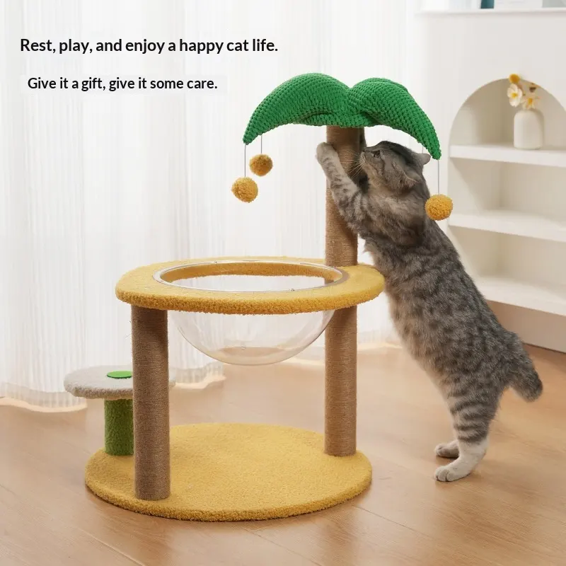 Compact Space-saving Cat Tree with Built-in Cat Bed