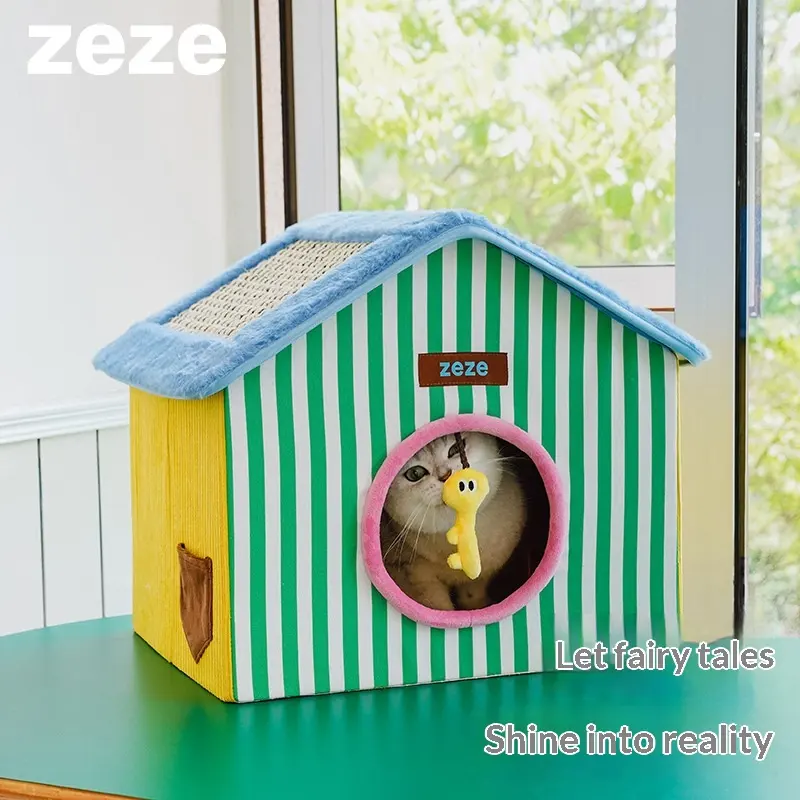 Foldable Enclosed Space-saving Warm Cat Sleeping House