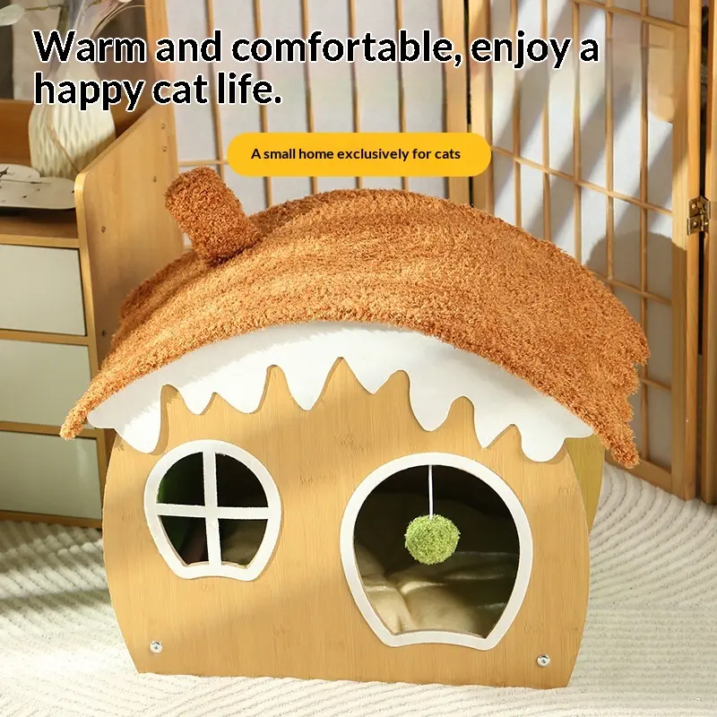 Winter Thickened Cat House Sponge Warm Pet