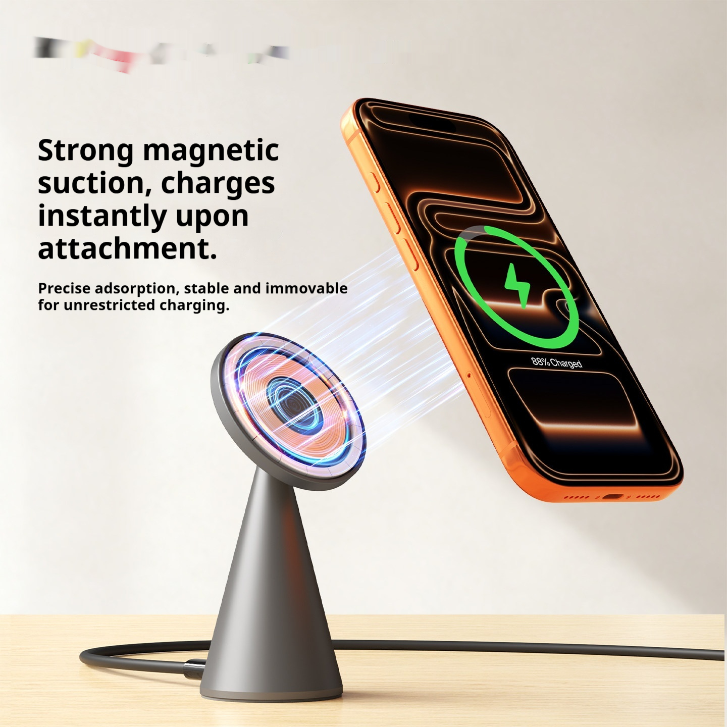 Wireless Charging Magnetic Holder Aluminum Alloy Fast Charging