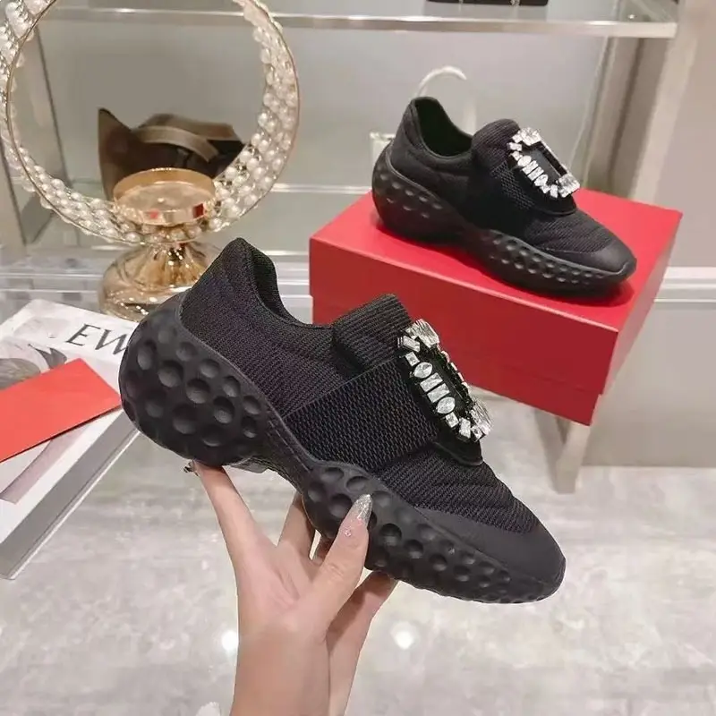 Rhinestone Dad Shoes Womens 2025 Early Spring New Chunky Sole