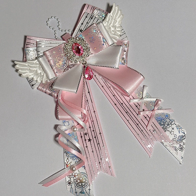 Gu Mei Support Fan Bow-Knot Bag Charm Brooch