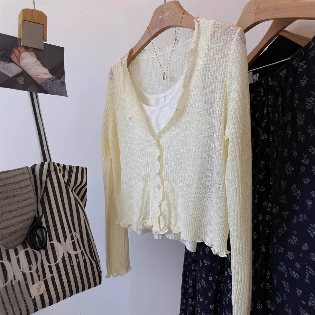 Women's Ruffled-edge Thin Casual Cardigan